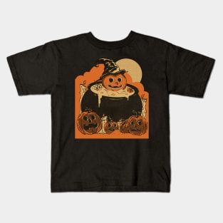 Vintage Pumpkin Witches Brew Kids T-Shirt